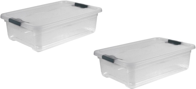 keeeper, keeeper Aufbewahrungsbox »cornelia«, (Set, 2 St.), mit Deckel, 28 Liter, keeeper Organizer »cornelia«, (Set, 2 St.), Aufbewahrungsbox, 28 L, mit Deckel, Schiebeverschluss