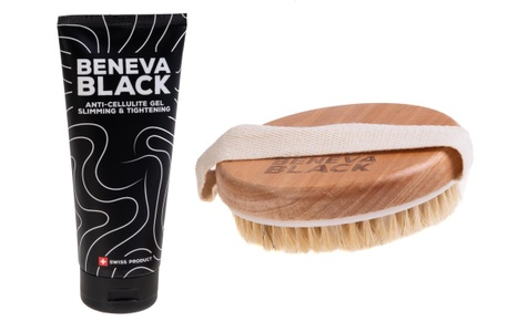 Beneva Black, Anti-Cellulite-Box | Cellulite Behandlung & Bekämpfen | Anti Cellulite Creme, Gel & Bürste | Swiss Made, Anti-Cellulite Box