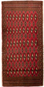 MorgenLand, morgenland Wollteppich »Turkaman Teppich handgeknüpft rot«, rechteckig, 8 mm Höhe, morgenland Wollteppich »Turkaman Teppich handgeknüpft rot«, rechteckig, 8 mm Höhe
