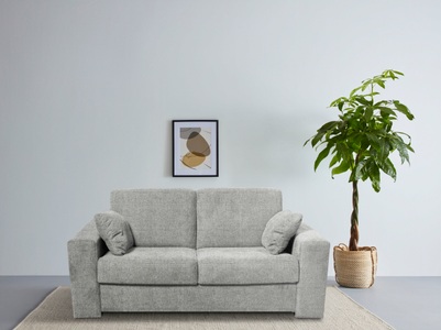 HOME AFFAIRE, Home affaire 2-Sitzer »Roma«, Dauerschlaffunktion, mit Unterfederung, Lattenrost und echter Matratze. Zum Ausfalten in hoher Qualität, Liegemasse ca 123x198 cm, mit 2 Zierkissen, Home affaire 2-Sitzer »Roma Matratzenhöhe 14 cm«, Dauerschlaffunktion, mit Unterfederung, Liegemasse ca 123x198 cm