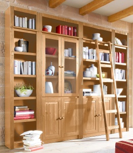 HOME AFFAIRE, Home affaire Bücherwand »Bergen«, aus massivem schönen Kiefernholz, Breite 255 cm, Home affaire Bücherwand »Bergen«, aus massivem schönen Kiefernholz, Breite 255 cm