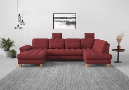 SIT&MORE, sit&more Wohnlandschaft, wahlweise mit Bettfunktion, Bettkasten, Sitztiefenverstellung, sit&more Wohnlandschaft »Westham U-Form«, wahlweise mit Bettfunktion, Bettkasten, Sitztiefenverstellung