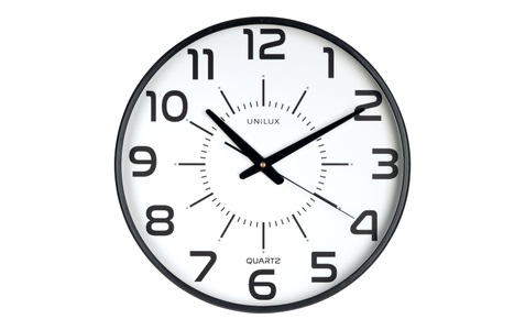 Unilux, UNiLUX Wanduhr Maxi Pop Ø 37.5 cm, Schwarz, UNILUX Wanduhr Maxi Pop, Quarz, Ø 37,5 cm, leise schleichende Zeiger, schwarz