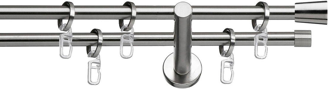 INDEKO, Gardinenstange, »Granada«, indeko, Fixmass, indeko Gardinenstange »Granada«, 2 läufig-läufig, Fixmass, Komplett-Set inkl. Ringen und Montagematerial