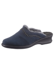 Rohde, Rohde Pantoffel, Rohde Pantoffel mit Lammfellfutter für Damen marine