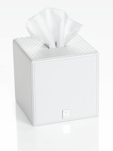 JOOP!, JOOP - Papiertuchbox BATHLINE - weiss - Textilleder - 13.3cm/13.3cm, Joop! Papierspender kunststoff , 010960410 Joop! Bathline , weiss , 13.3x13.3x13.3 cm , 007645012501