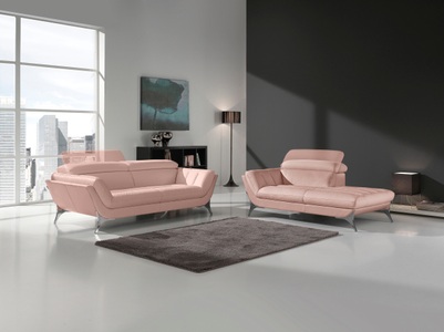 Egoitaliano, Egoitaliano Polstergarnitur »Sueli«, (Set), bestehend aus Sofa und Recamiere, Kopfteilverstellung, Bezug Leder, Egoitaliano Polstergarnitur »Sueli«, (Set), bestehend aus Sofa und Recamiere, Kopfteilverstellung, Bezug Leder