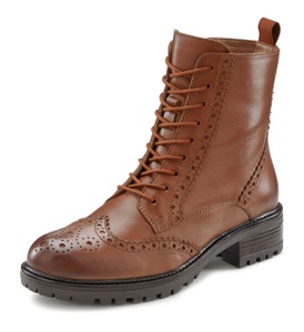Lascana, LASCANA Stiefelette, Boots aus Leder zum Schnüren und Reissverschluss, 