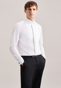 Seidensticker, Smokinghemd Slim Fit Langarm Uni Herren Weiss 42, 