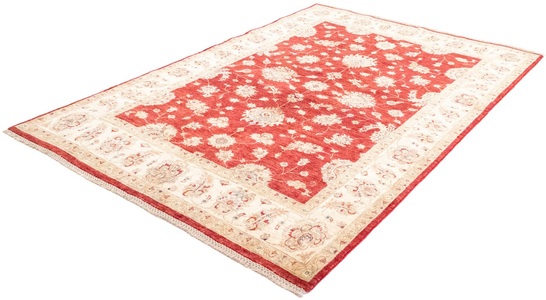 MorgenLand, morgenland Wollteppich »Ziegler Teppich handgeknüpft rot«, rechteckig, 6 mm Höhe, morgenland Wollteppich »Ziegler Teppich handgeknüpft rot«, rechteckig, 6 mm Höhe