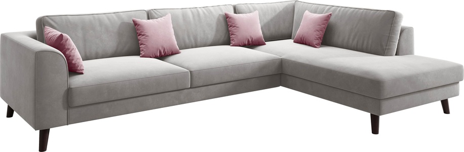 INOSIGN, INOSIGN Ecksofa »Laurentia«, mit 4 Zierkissen, Ottomane links oder rechts bestellbar, INOSIGN Ecksofa »Laurentia, L-Form«, mit 4 Zierkissen, Ottomane links oder rechts bestellbar