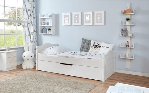 TICAA, Ticaa Einzelbett »Leni«, mit Zusatzbett, Ticaa Jugendbett »Leni«, Einzelbett mit Zusatzbett