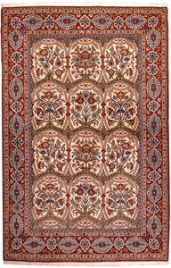 MorgenLand, morgenland Teppich »Ghom Teppich handgeknüpft rot«, rechteckig, 8 mm Höhe, handgeknüpft, morgenland Teppich »Ghom Teppich handgeknüpft rot«, rechteckig, 8 mm Höhe, handgeknüpft