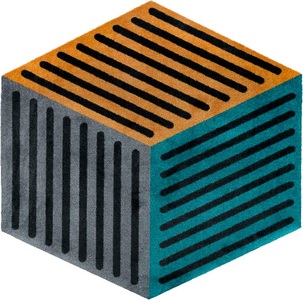 wash+dry by Kleen-Tex, Fussmatte CUBES, ohne Gummirand, 