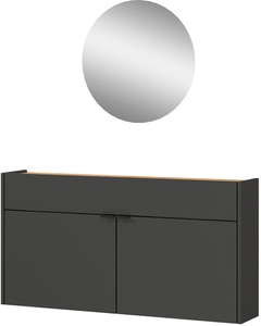 Germania, GERMANIA Garderoben-Set »Ameca«, (Set, 2 St.), Mehrzweckschrank und Spiegel, geringe Tiefe, ideal für schmale Flure, GERMANIA Garderoben-Set »Ameca«, (Set, 2 St.), Mehrzweckschrank und Spiegel, geringe Tiefe, ideal für schmale Flure