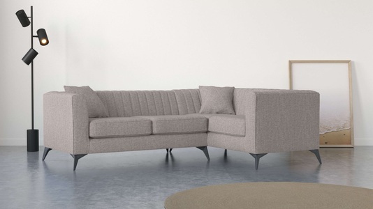 PLACES OF STYLE, Places of Style Ecksofa »MATTHEW B/T/H: 240/167/74 cm«, L-Form, Steppung im Rücken, incl. Zierkissen, lose Sitzkissen, Places of Style Ecksofa »MATTHEW B/T/H: 240/167/74 cm«, L-Form, Steppung im Rücken, incl. Zierkissen, lose Sitzkissen