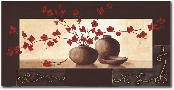 Artland, Artland Wandbild »Stillleben mit roten Blüten II«, Vasen & Töpfe, (1 St.), Artland Wandbild »Stillleben mit roten Blüten II«, Vasen & Töpfe, (1 St.)