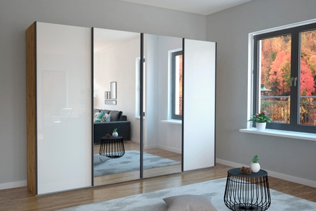 Wiemann, WIEMANN Schwebetürenschrank »Monaco«, hochwertige Glas- und Spiegelfront, WIEMANN Schwebetürenschrank »Monaco«, hochwertige Glas- und Spiegelfront
