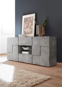 INOSIGN, INOSIGN Sideboard »Dama«, INOSIGN Sideboard »Dama Breite 181, Kommode 2 Türen u. 2 Schubkästen, Anrichte«, Front in 3D-Optik, viel Stauraum, verschiedene Farben