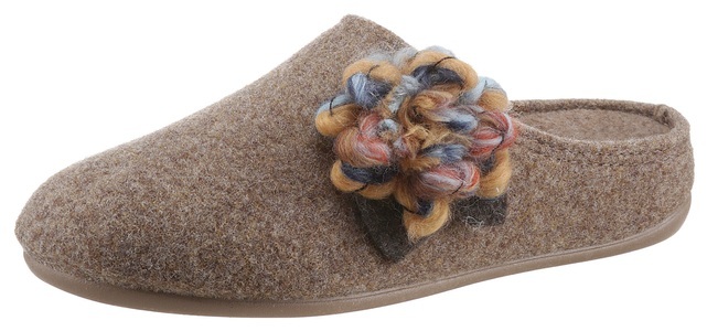THIES, thies Pantoffel, mit Blütenapplikation, 