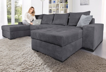 COLLECTION AB, COLLECTION AB Wohnlandschaft »30 Jahre Jubiläums-Modell Josy«, inkl. Bettfunktion, Bettkasten und Zierkissen, mit 2 Recamieren