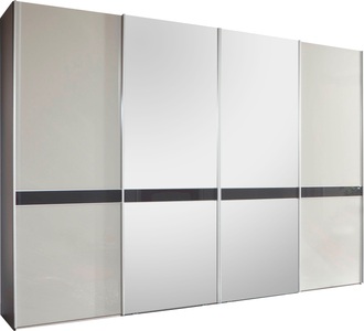 Wiemann, WIEMANN Schwebetürenschrank »Rialto«, WIEMANN Schwebetürenschrank »Rialto«, hochwertige Glas- und Spiegelfront mit Querriegel