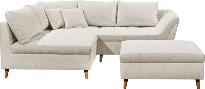 ED EXCITING DESIGN, ED EXCITING DESIGN Ecksofa »Split L-Form«, (Set, Ecksofa mit Hocker), frei im Raum stellbar, inkl. 7 Kissen, ED EXCITING DESIGN Ecksofa »Split L-Form«, (Set, Ecksofa mit Hocker), frei im Raum stellbar, inkl. 7 Kissen