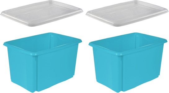 keeeper, keeeper Stapelbox »emil«, (Set, 2 St.), keeeper Aufbewahrungsbox »emil«, (Set, 2 St.), 45 L, mit Deckel, hochwertiger Kunststoff