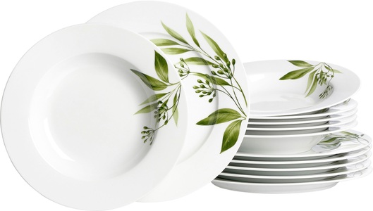 Ritzenhoff & Breker Tafelservice »Evora«, (Set, 12 tlg.), Geschirr-Set mit Botanik-Motiv