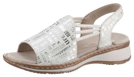 ARA, Ara Riemchensandale »HAWAII«, Ara Riemchensandale »HAWAII«, Sommerschuh, Sandalette, Keilabsatz, mit Lettern bedruck, G-Weite
