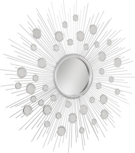 undefined, Dekospiegel »Spiegel«, Leonique Dekospiegel »Spiegel, silberfarben«, Wandspiegel, Sonne, rund, Ø 81 cm, Rahmen aus Metall