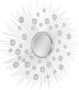 undefined, Dekospiegel »Spiegel«, Leonique Dekospiegel »Spiegel, silberfarben«, Wandspiegel, Sonne, rund, Ø 81 cm, Rahmen aus Metall