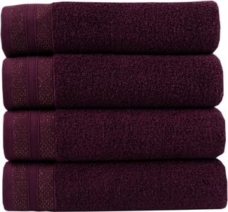LEONIQUE, Leonique Handtuch Set »»Esmindra« mit goldfarbener Bordüre«, Set, 4 tlg., Frottier, Handtuch oder Badetuch Set, Premium 550gr/m², Bio-Baumwolle, Leonique Handtuch Set »»Esmindra« mit goldfarbener Bordüre«, (Set, 4 St., 4 Handtücher (50x100) cm), Handtuch oder Badetuch Set, Premium 550gr/m², 100% Baumwolle