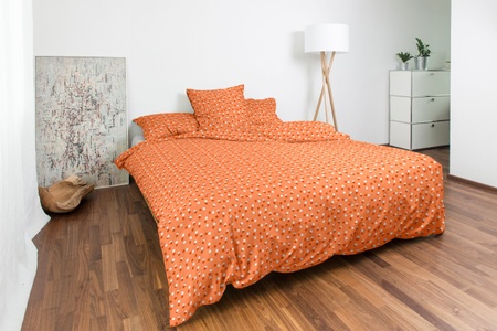No Name, Bettwäsche mit Punktemuster, orange, 200x210 cm, Nobilium Bettbezug »Esti, 100 % Baumwoll-Satin«, (1 St.)