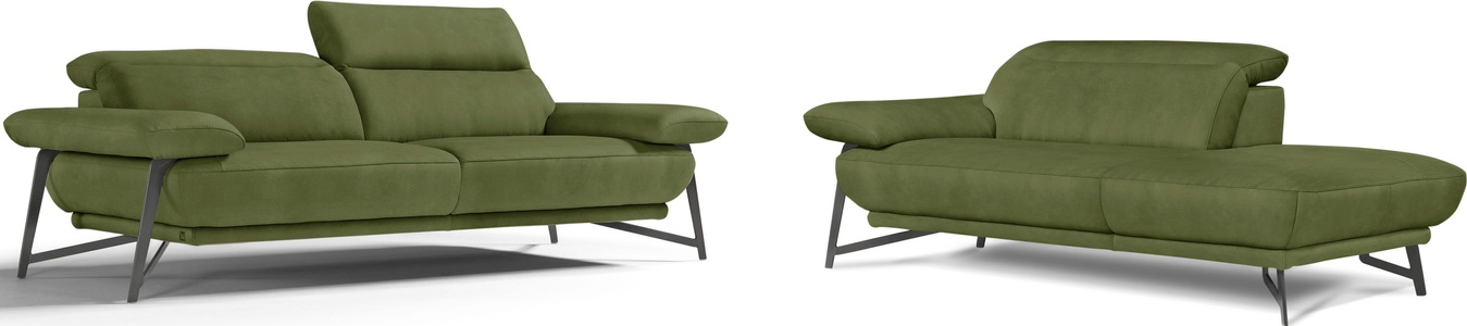 Egoitaliano, Egoitaliano Polstergarnitur »Anais«, Set: bestehend aus Sofa und Ottomane, inkl. Kopfteilverstellung, Egoitaliano Polstergarnitur »Anais, Design mit hohem Sitzkomfort für mehr Bequemlichkeit«, Set: bestehend aus Sofa und Ottomane, inkl. Kopfteilverstellung