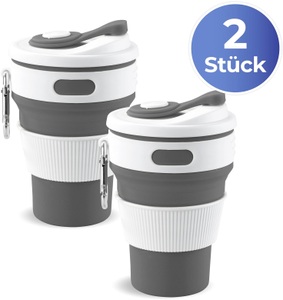 Maximex, Maximex Coffee-to-go-Becher »Premium«, (Set, 2 tlg.), faltbar, je 350 ml, 2-teilig, Maximex Coffee-to-go-Becher »Premium«, (Set, 2 tlg.), faltbar, je 350 ml, 2-teilig