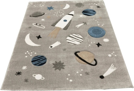 MERINOS, merinos Kinderteppich »Indigo Kids 22611«, rechteckig, 18 mm Höhe, Motiv Weltall, merinos Kinderteppich »Indigo Kids 22611«, rechteckig, 18 mm Höhe, Motiv Weltall