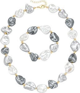 FIRETTI, Firetti Ketten und Armband Set »Multipack Schmuck Geschenk Perlenarmband Perlenkette barock Kügelchen«, (Set, 2 tlg.), Firetti Ketten und Armband Set »Multipack Schmuck Geschenk Perlenarmband Perlenkette barock Kügelchen«, (Set, 2 tlg.)