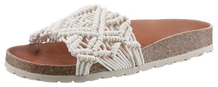 VERBENAS, VERBENAS Pantoffel »Raga Roda«, in gehäkeltem Look, VERBENAS Pantoffel »Raga Roda«, Sommerschuh, Schlappen, Hausschuh in gehäkeltem Look