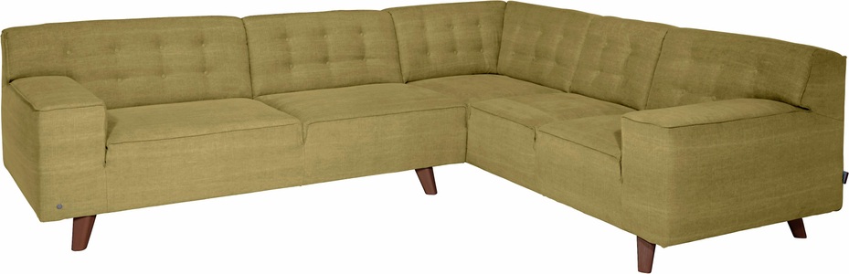 Tom Tailor, TOM TAILOR Ecksofa »NORDIC CHIC«, im Retrolook, Füsse nussbaumfarben, TOM TAILOR Ecksofa »NORDIC CHIC«, im Retrolook, Füsse nussbaumfarben