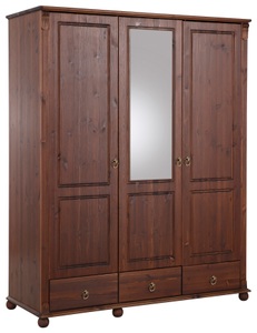 HOME AFFAIRE, Home affaire Kleiderschrank »Tessin«, Breite 152 cm, Kiefer massiv, inkl. Spiegel, Home affaire Kleiderschrank »Tessin«, Breite 152 cm, Kiefer massiv, inkl. Spiegel