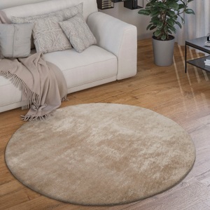 Paco Home Teppich »Cadiz 630«, rund, Kurzflor, Uni-Farben, besonders weich, waschbar