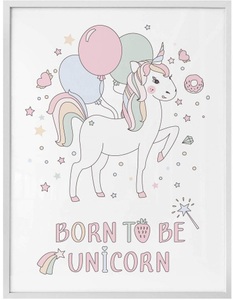 Wall-Art, Wall-Art Poster »Kvilis Einhorn Luftballon Party«, Kinder, (1 St.), 