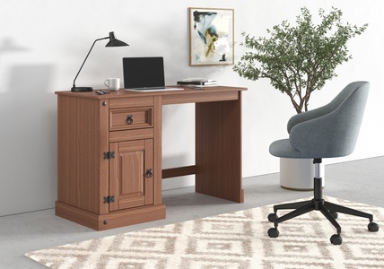 HOME AFFAIRE, Home affaire Schreibtisch »Mexico«, mit viel Stauraum, Höhe 76 cm, Massivholz, Home affaire Schreibtisch »Mexico«, mit viel Stauraum, Höhe 76 cm, Massivholz