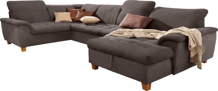 HOME AFFAIRE, Home affaire Wohnlandschaft »Lyla«, wahlweise mit Rückenfunktion und zusätzlich mit Bett + Bettkasten, Home affaire Wohnlandschaft »Lyla U-Form«, wahlweise mit Rückenfunktion und zusätzlich mit Bett + Bettkasten