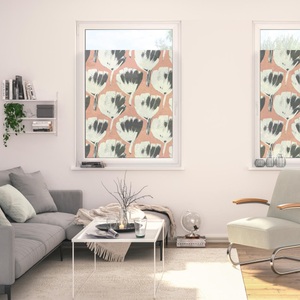 LICHTBLICK, LICHTBLICK Fensterfolie »Fensterfolie selbstklebend, Sichtschutz, Jumbo Flowers on salmon - Rot«, LICHTBLICK ORIGINAL Fensterfolie »Fensterfolie selbstklebend, Sichtschutz, Jumbo Flowers on salmon - Rot«, 1 St., blickdicht, glattstatisch haftend