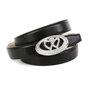 ANTHONI CROWN, Anthoni Crown Ledergürtel mit Schmuck-Schliesse verliebte Herzen, 