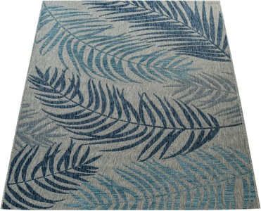 PACO HOME, Paco Home Teppich »Kuba 123«, rechteckig, 4 mm Höhe, Flachgewebe, Motiv Blätter, In- und Outdoor geeignet, Wohnzimmer, Paco Home Teppich »Kuba 123«, rechteckig, 4 mm Höhe, Flachgewebe, Motiv Blätter, In- und Outdoor geeignet, Wohnzimmer