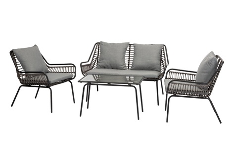 ACAMP, acamp Loungeset »Boston Grau/Schwarz«, acamp Loungeset »Boston Grau/Schwarz«