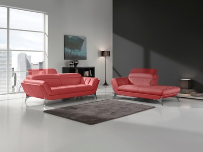 Egoitaliano, Egoitaliano Polstergarnitur »Sueli«, (Set), bestehend aus Sofa und Recamiere, Kopfteilverstellung, Bezug Leder, Egoitaliano Polstergarnitur »Sueli«, (Set), bestehend aus Sofa und Recamiere, Kopfteilverstellung, Bezug Leder